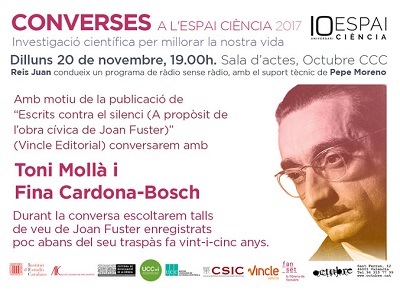 Cartell conversa Joan Fuster a Espai Ciencia